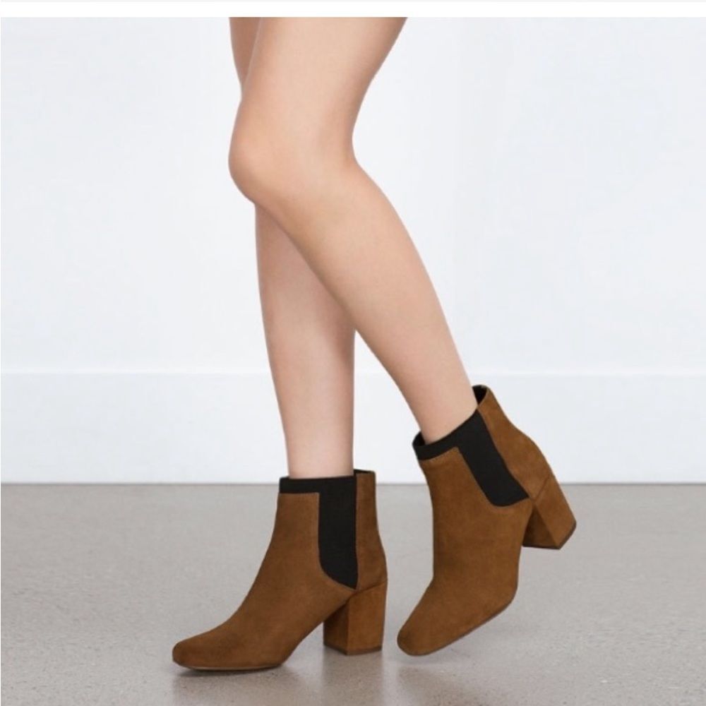 ZARA suede chelsea bootie